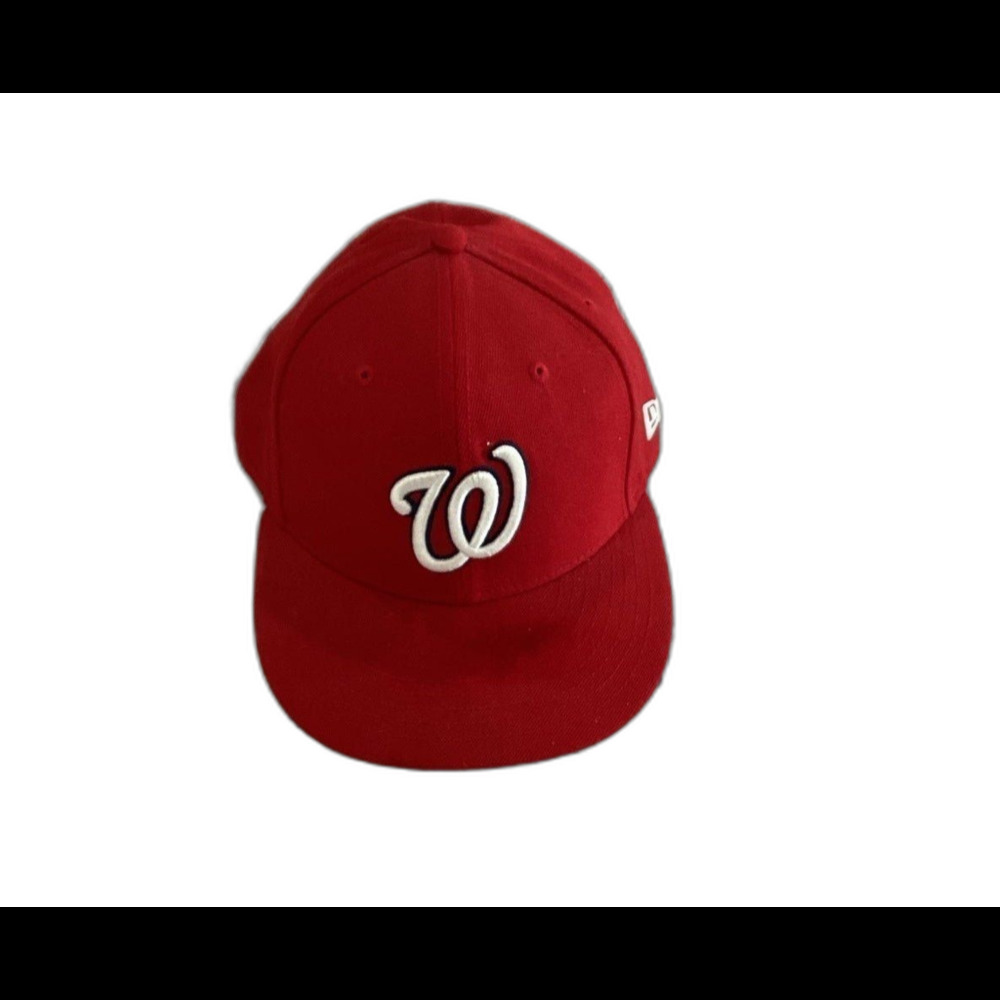 New Era Cap Hat Men's Size 7 1/2" Red Washington Nationals Official on Field Cap